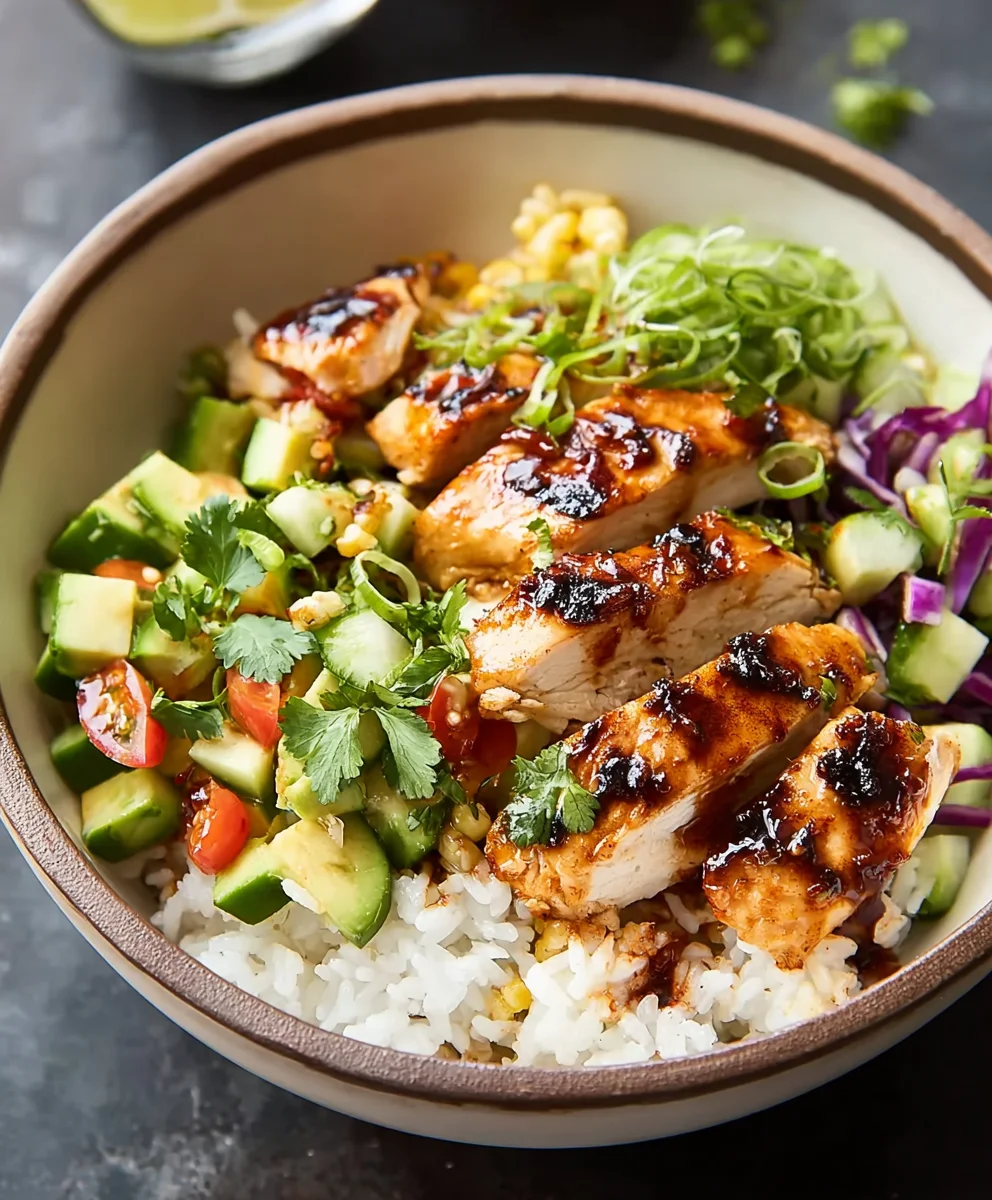 Honey Chipotle Chicken Rice Bowl-Flavorful Easy Recipe