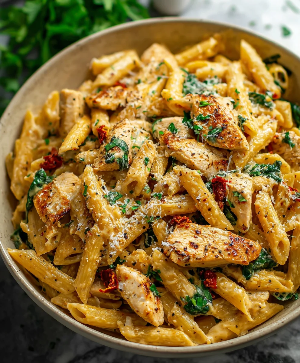 Healthy Garlic Parmesan Chicken Pasta Recipe