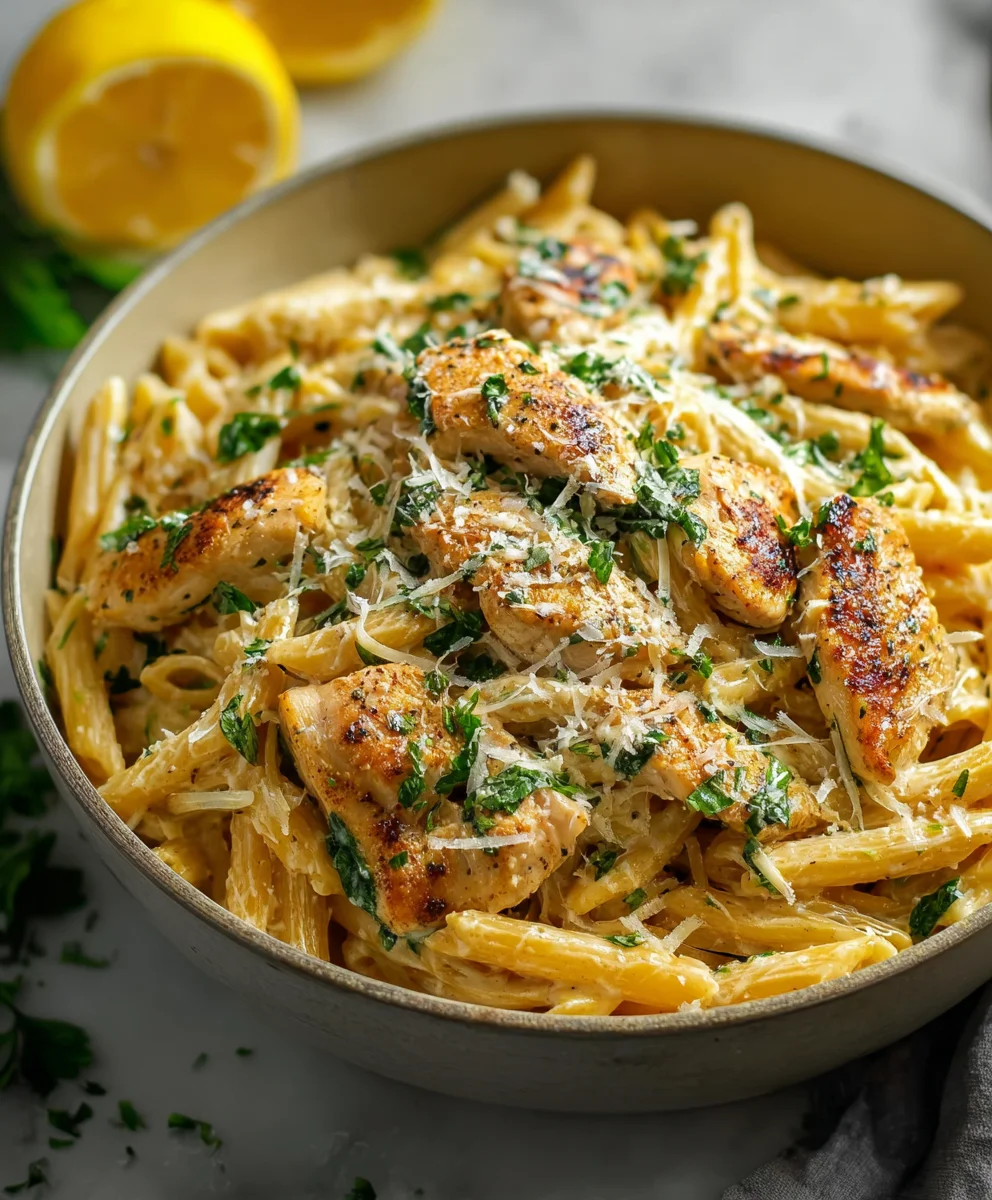 Healthy Garlic Parmesan Chicken Pasta Recipe