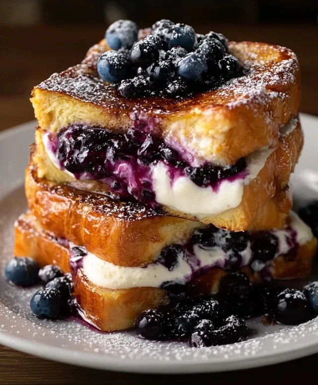 Blueberry Cream Cheese Stuffed French Toast