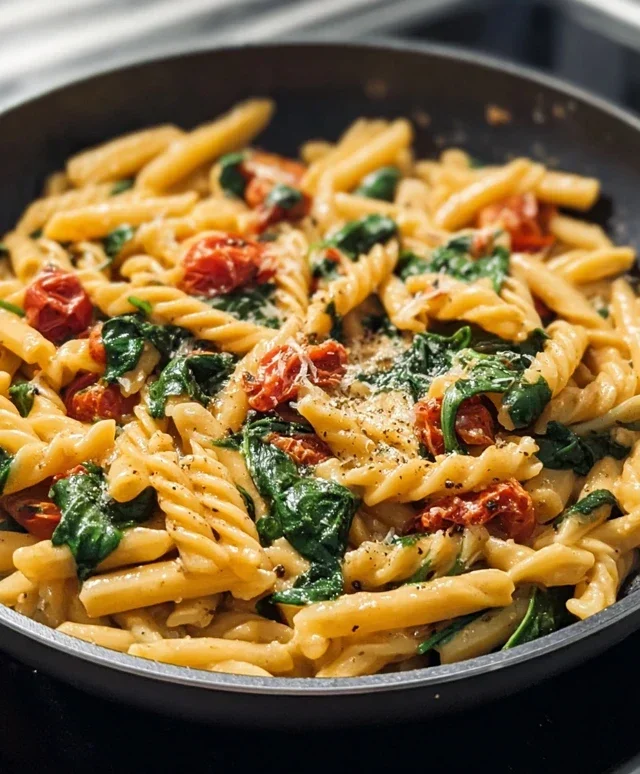 One-Pot Spinach Tomato Pasta