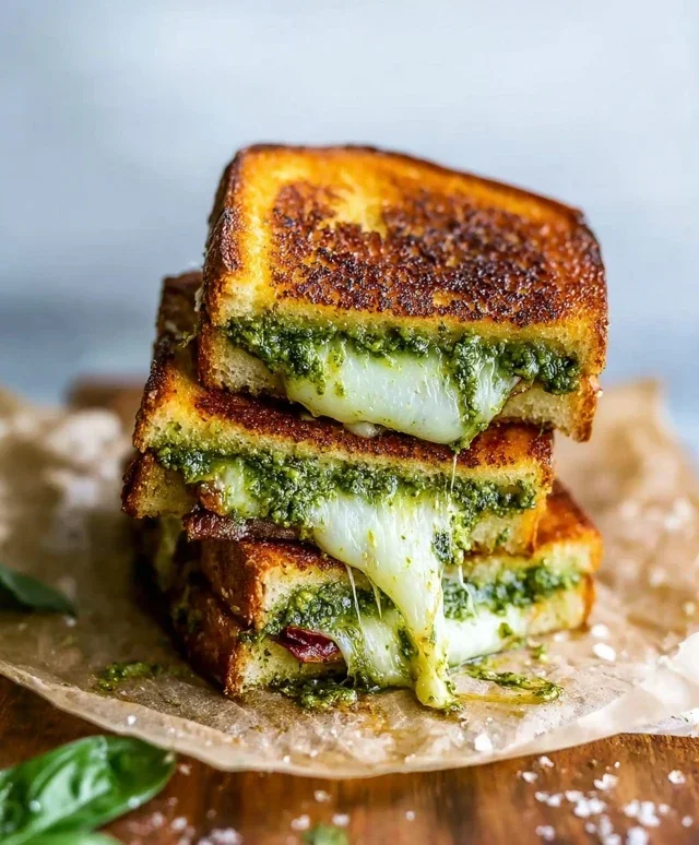 Sourdough Pesto Grilled Cheese