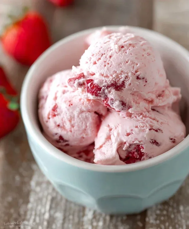 Homemade Strawberry Ice Cream