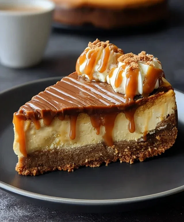 Cookie Butter Caramel Cheesecake