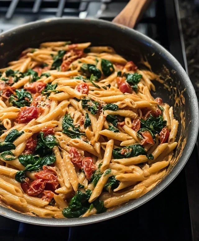 One-Pot Spinach Tomato Pasta