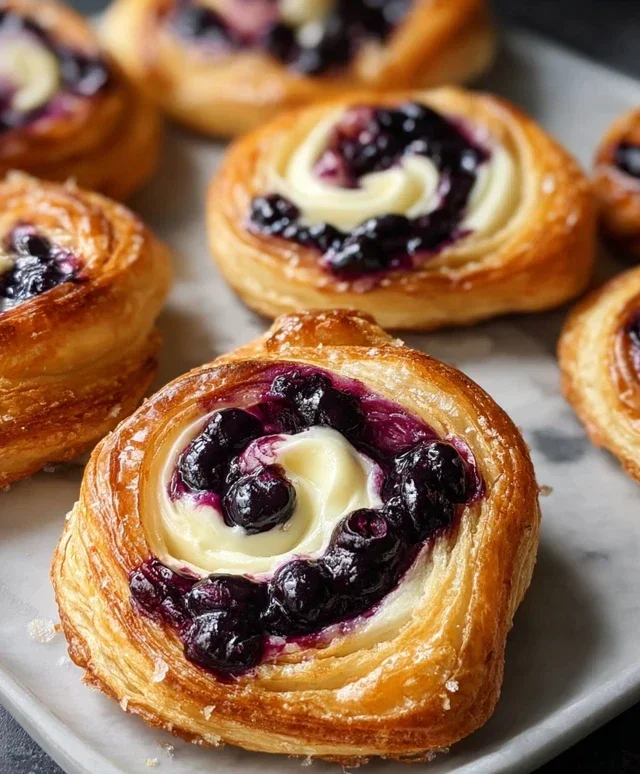 Swirled Blueberry Cream Cheese Danish