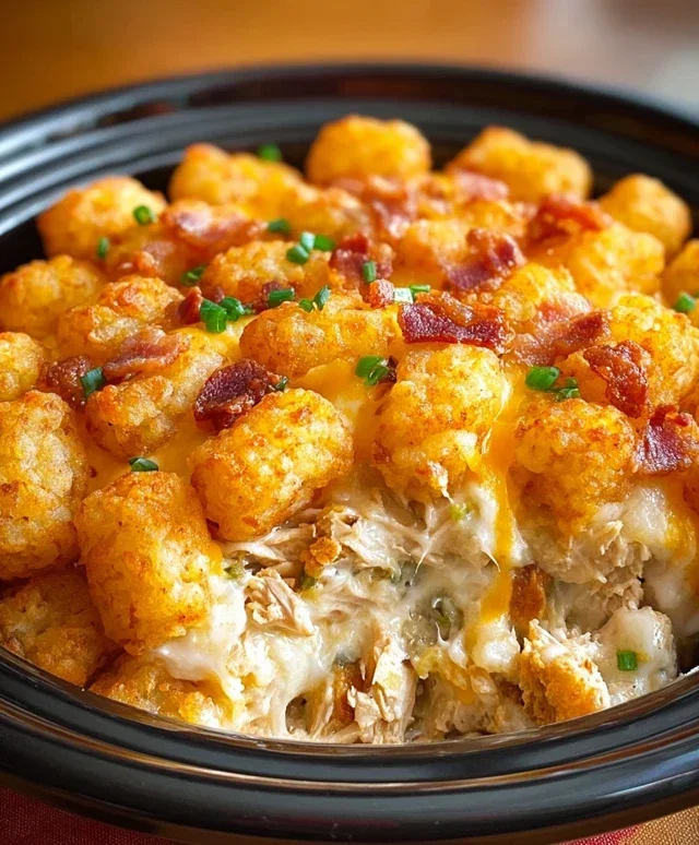 Crock Pot Chicken Tater Tot Casserole