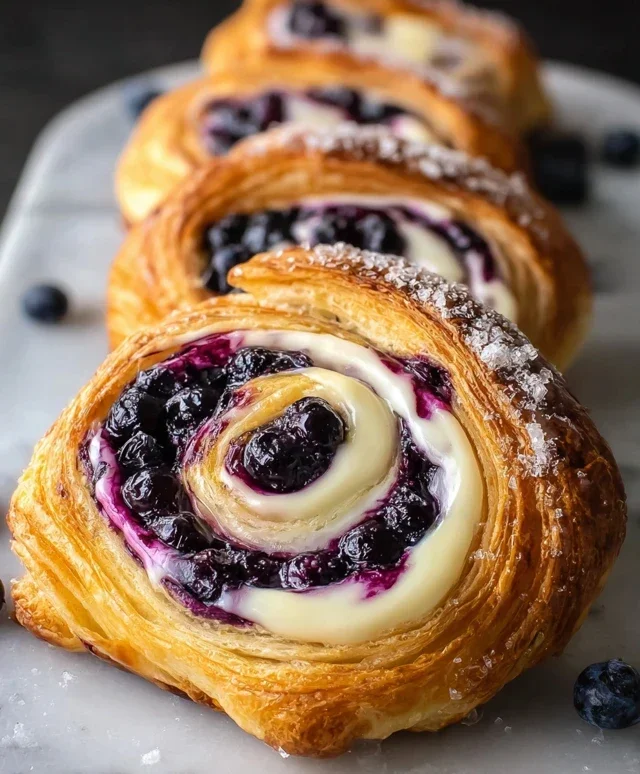 Swirled Blueberry Cream Cheese Danish