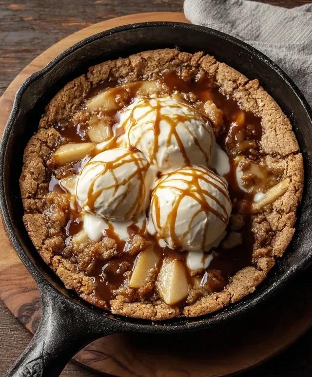 Caramel Apple Cookie Skillet