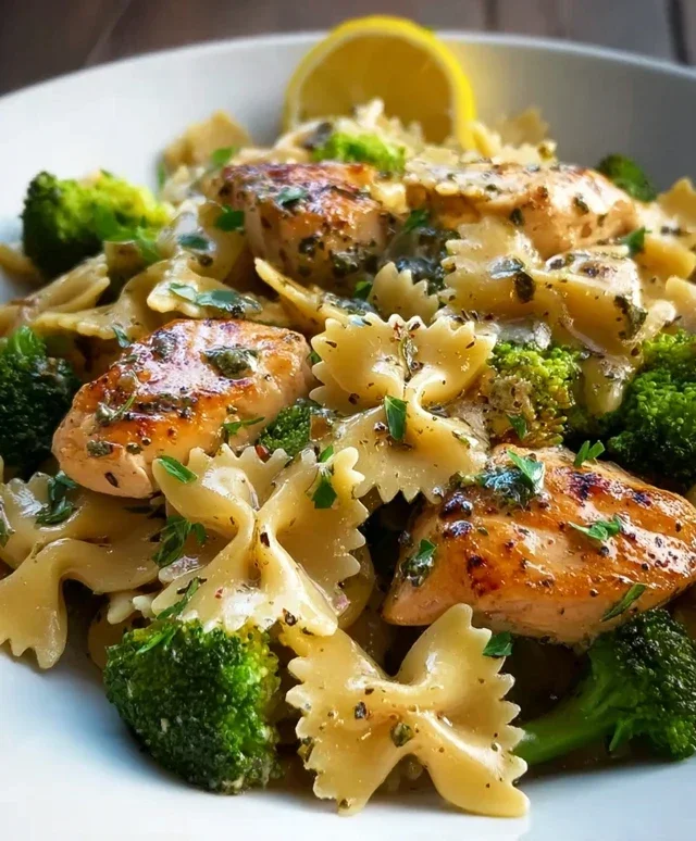 Cowboy Butter Lemon Bowtie Chicken with Broccoli Bliss