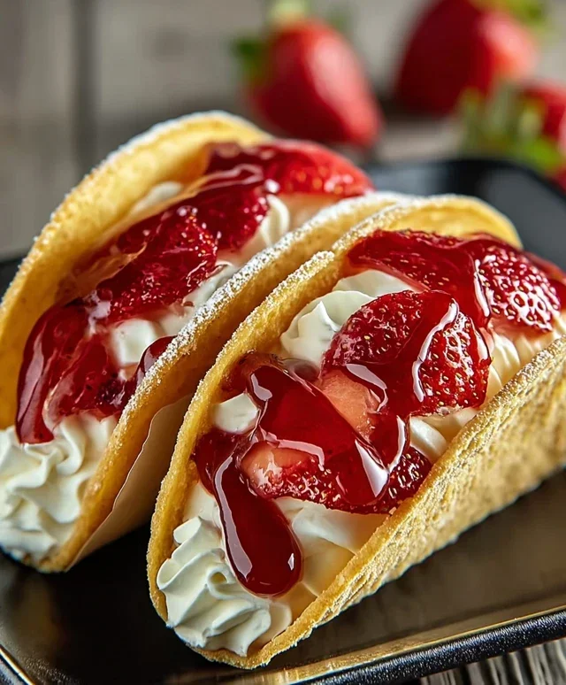Strawberry Cheesecake Dessert Tacos