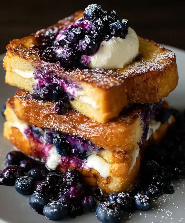 Blueberry Cream Cheese Stuffed French Toast