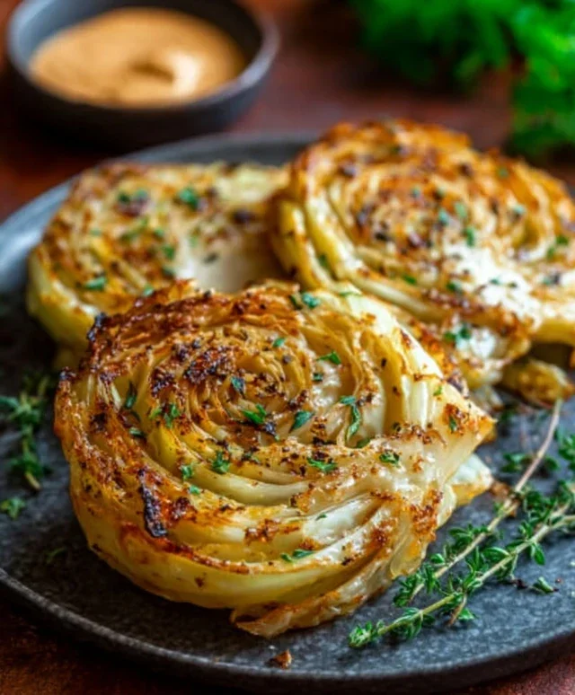 Oven Roasted Garlic Cabbage Steaks