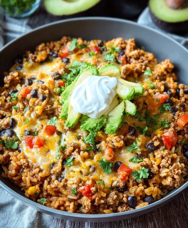 Cheesy Taco Rice Skillet