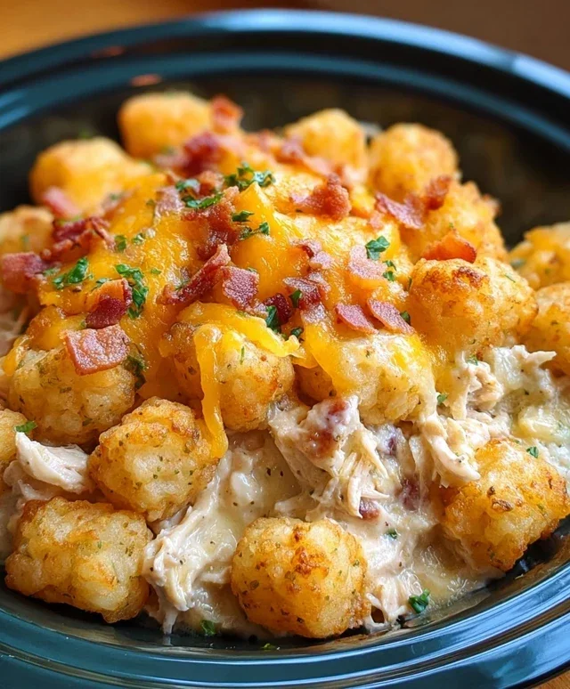 Crock Pot Chicken Tater Tot Casserole