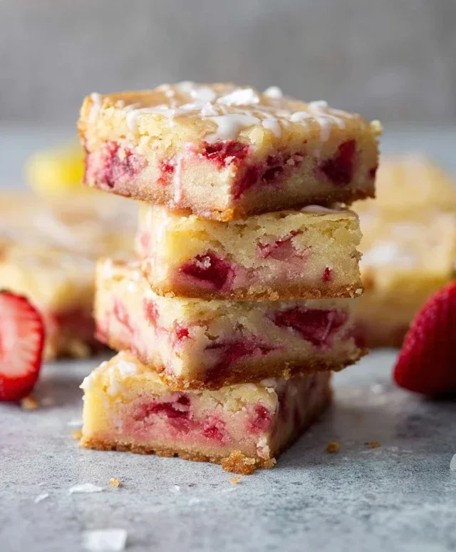 Strawberry Lemon Blondies