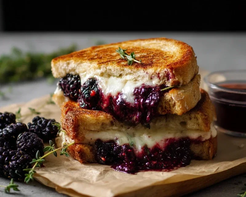 Blackberry Balsamic and Brie Grilled Cheese