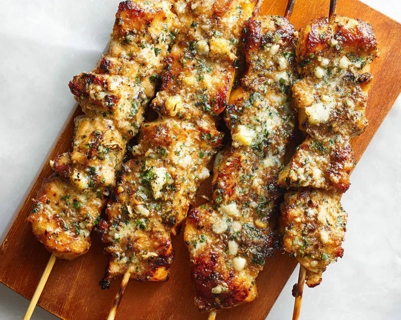 Ranch Garlic Parmesan Chicken Skewers