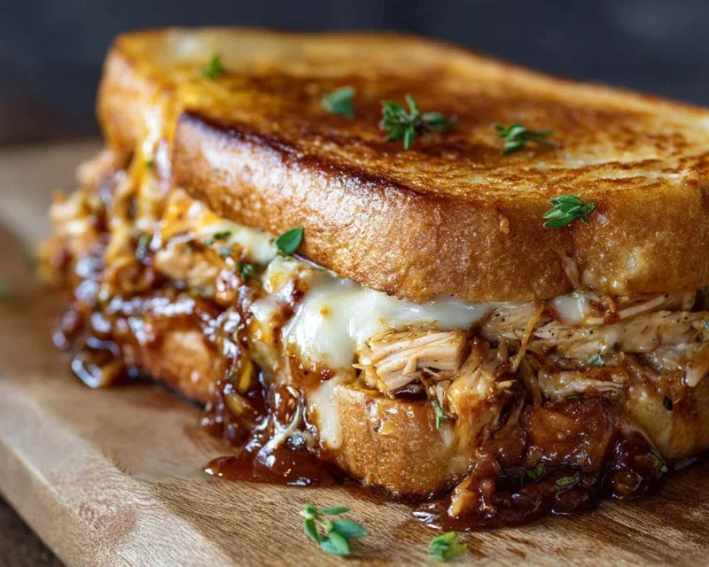 BBQ Chicken Grilled Cheese Sandwich