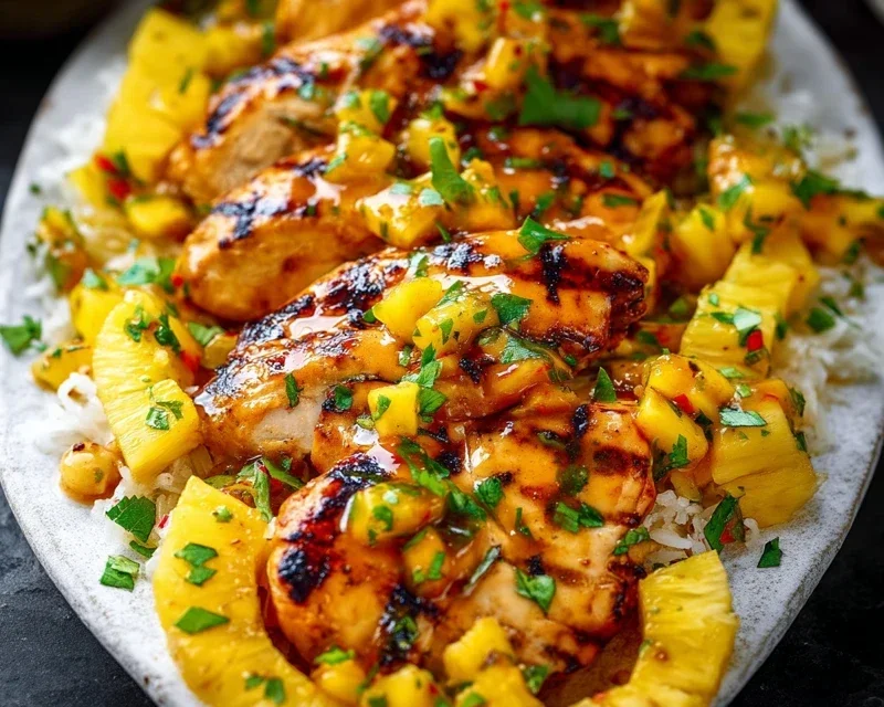 Grilled Mango Pineapple Chicken