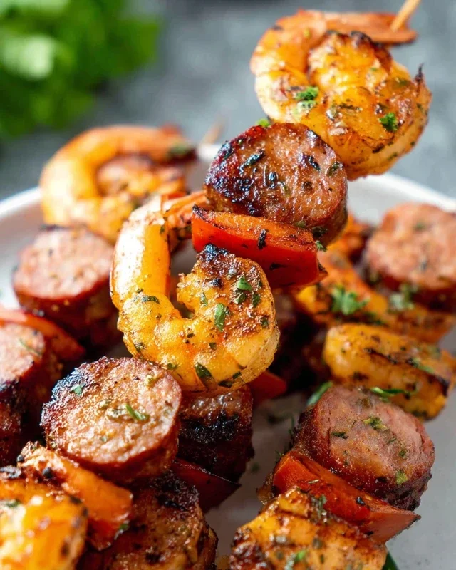 Sausage and Shrimp Kabobs