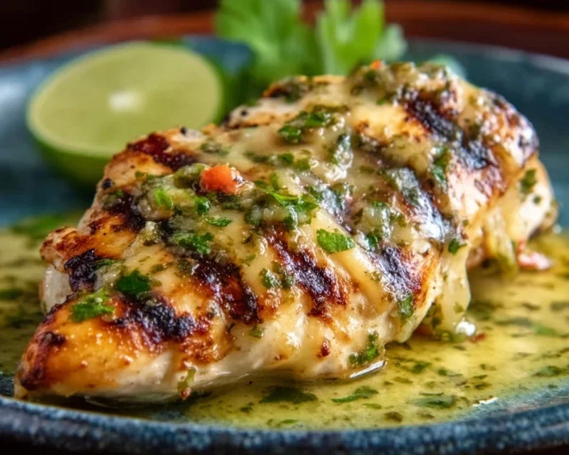 Grilled Salsa Verde Pepper Jack Chicken