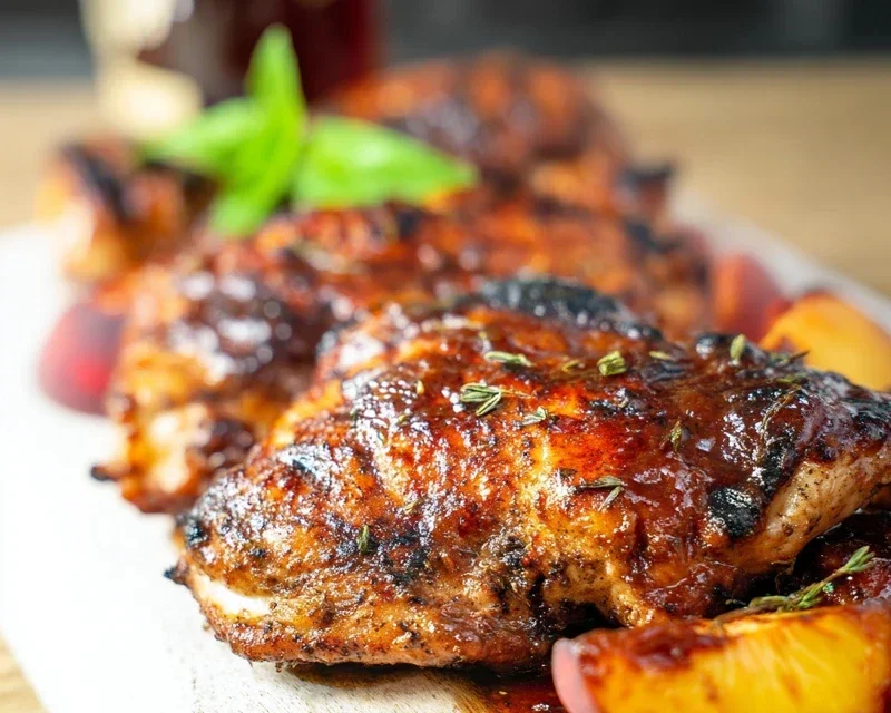 Grilled Bourbon Extract Extract Peach BBQ Chicken