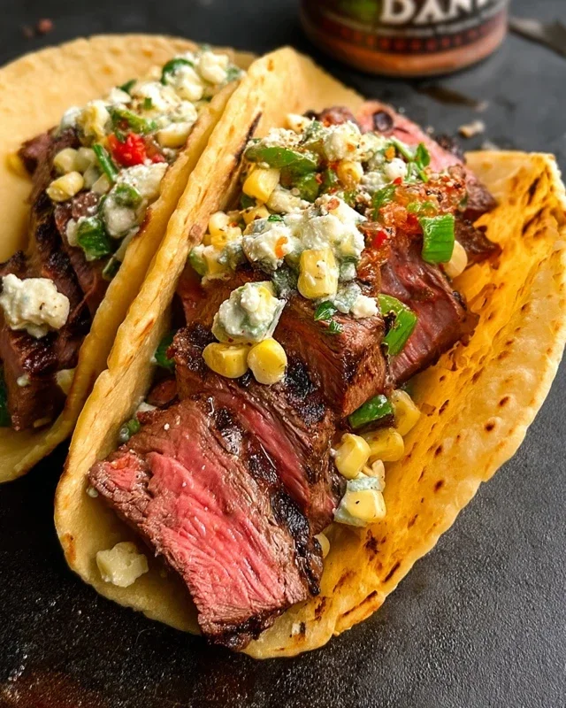 Grilled Elote Steak Tacos