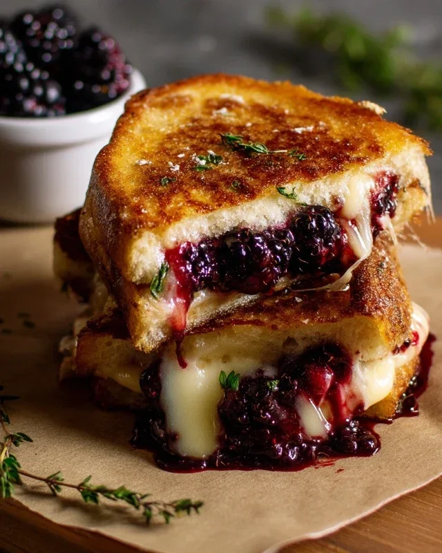 Blackberry Balsamic and Brie Grilled Cheese