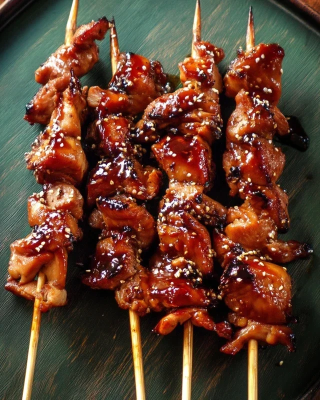 Sticky Bourbon Extract Extract Chicken Skewers