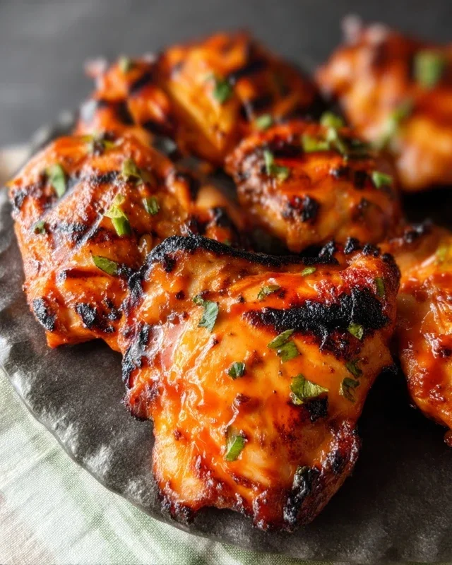 Grilled Honey Buffalo Chicken Thighs
