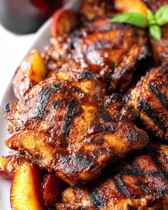 Grilled Bourbon Extract Extract Peach BBQ Chicken