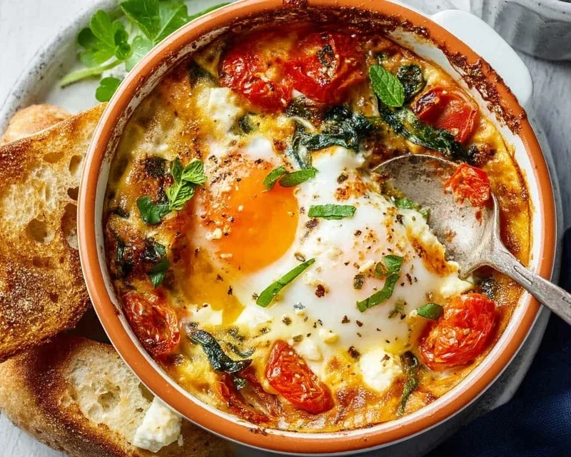 Baked Feta Eggs