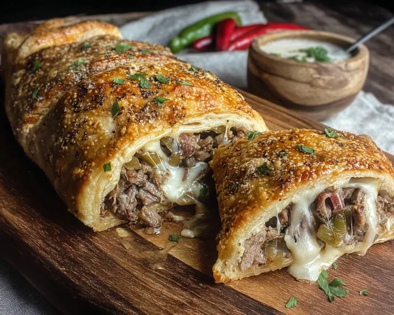 Philly Cheesesteak Stromboli