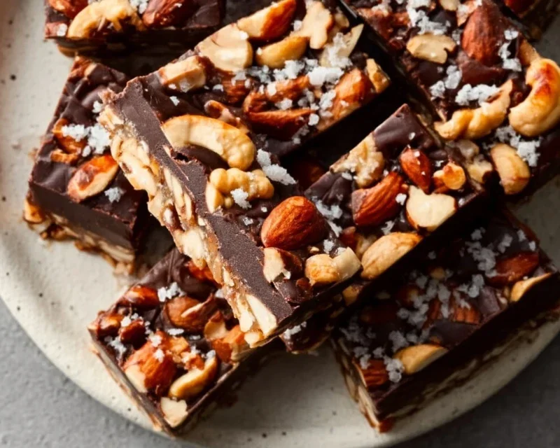 Dark Chocolate and Sea Salt Nut Bars
