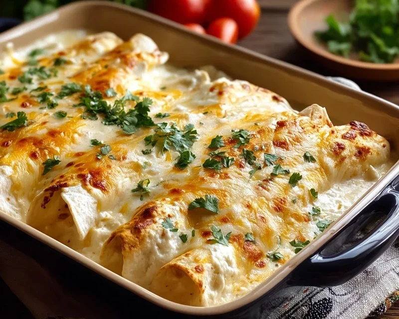 Creamy White Chicken Enchiladas