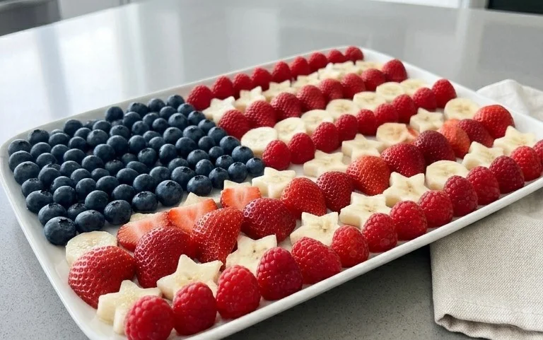 4th of July Fruit Platter Idea | How to Make an American Flag