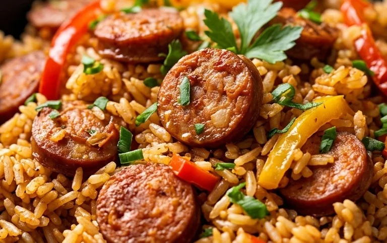 Cajun Sausage and Rice Skillet