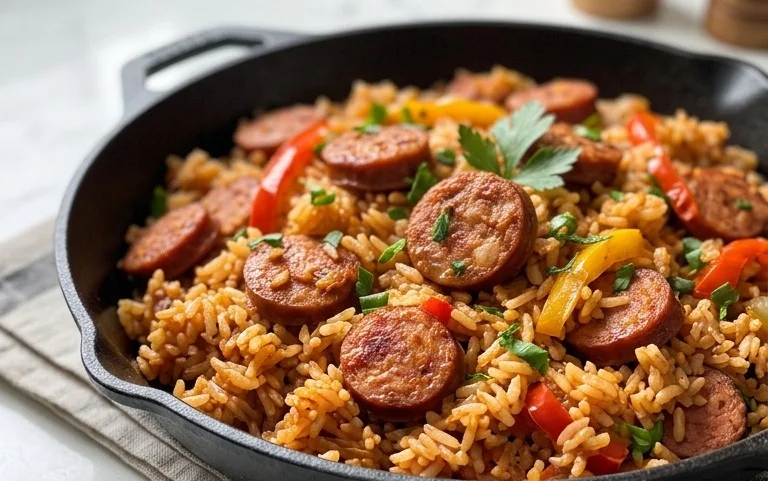 Cajun Sausage and Rice Skillet