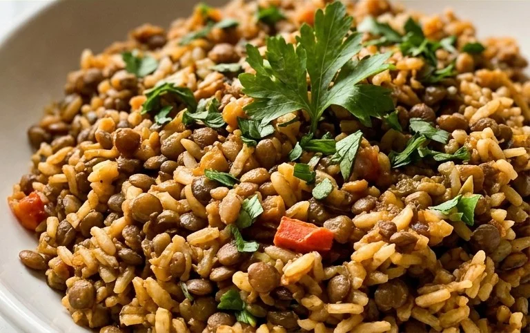 Easy Mediterranean Lentils and Rice