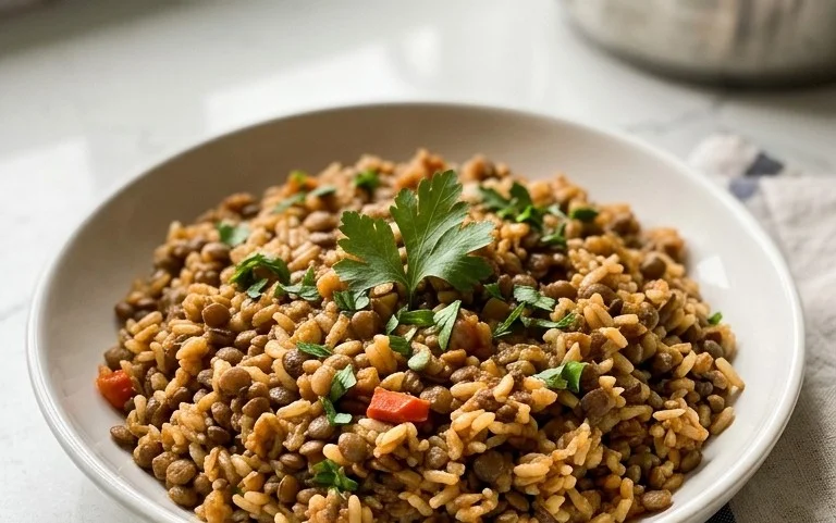 Easy Mediterranean Lentils and Rice