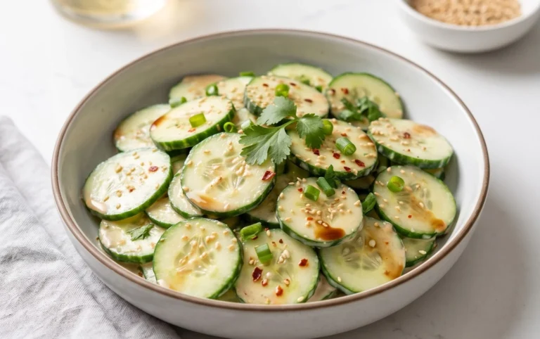 Creamy Asian Cucumber Salad Bowl