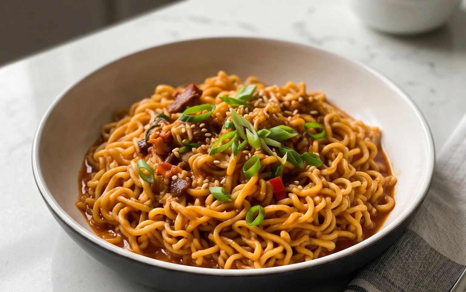 Easy Saucy Ramen Noodles