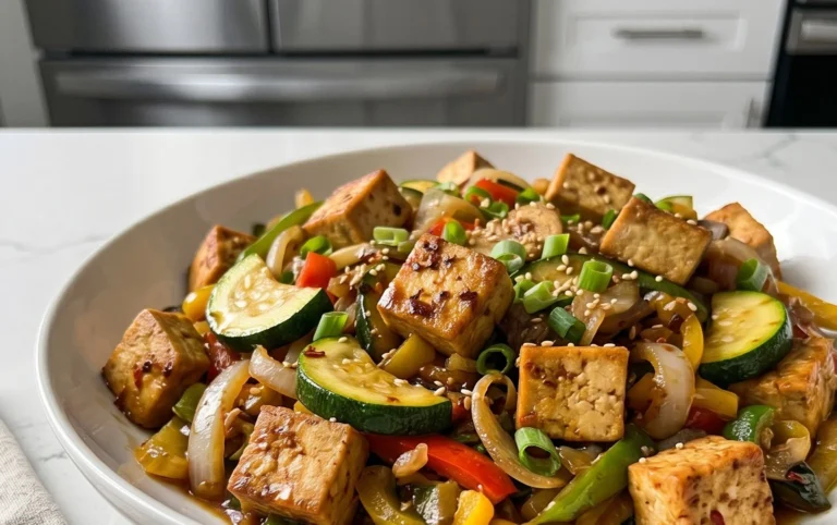 Zucchini Stir Fry With Tofu (Vegan)