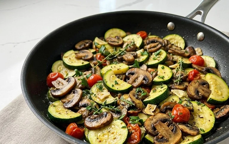 Skillet Zucchini and Mushrooms