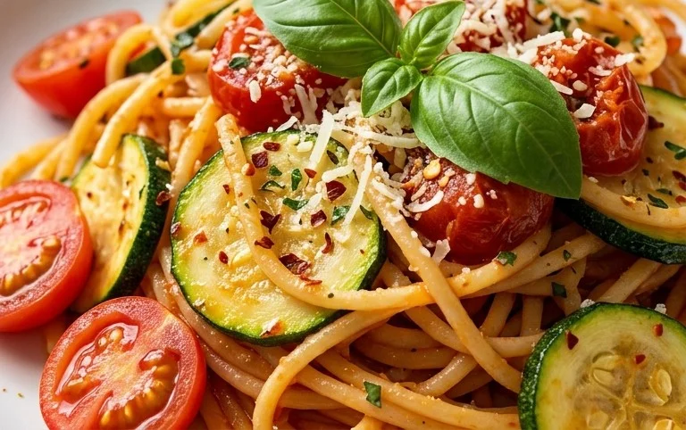 Healthy Tomato Zucchini Pasta