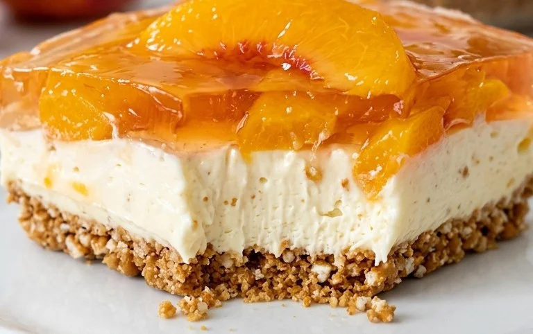 Peach Pretzel Salad Dessert