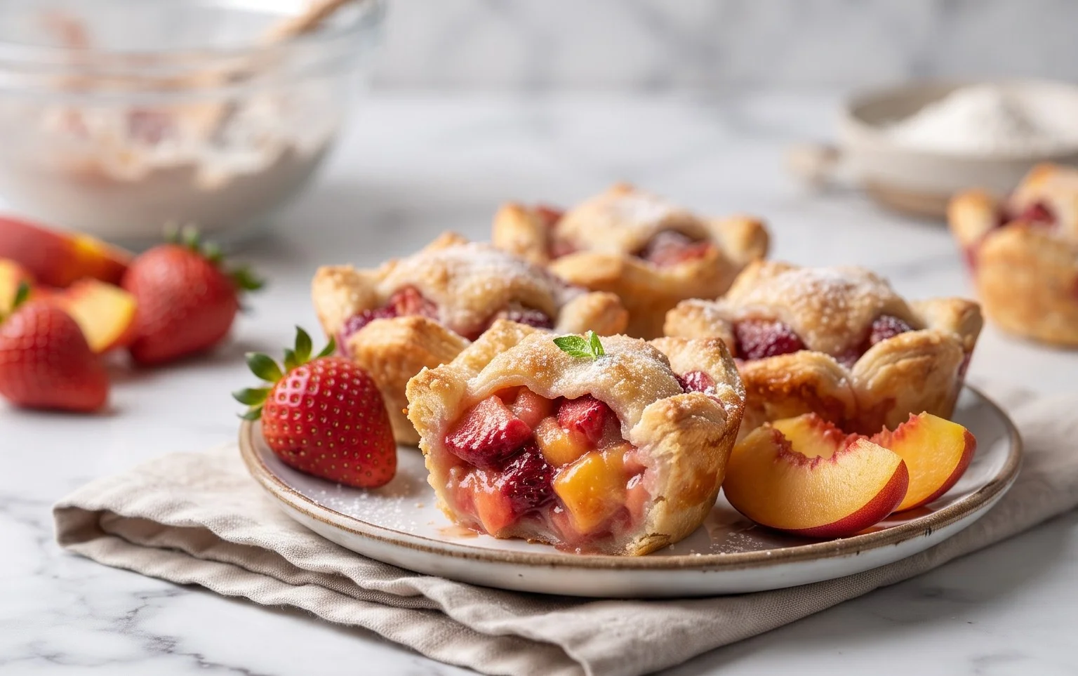 Strawberry Peach Pie Bites