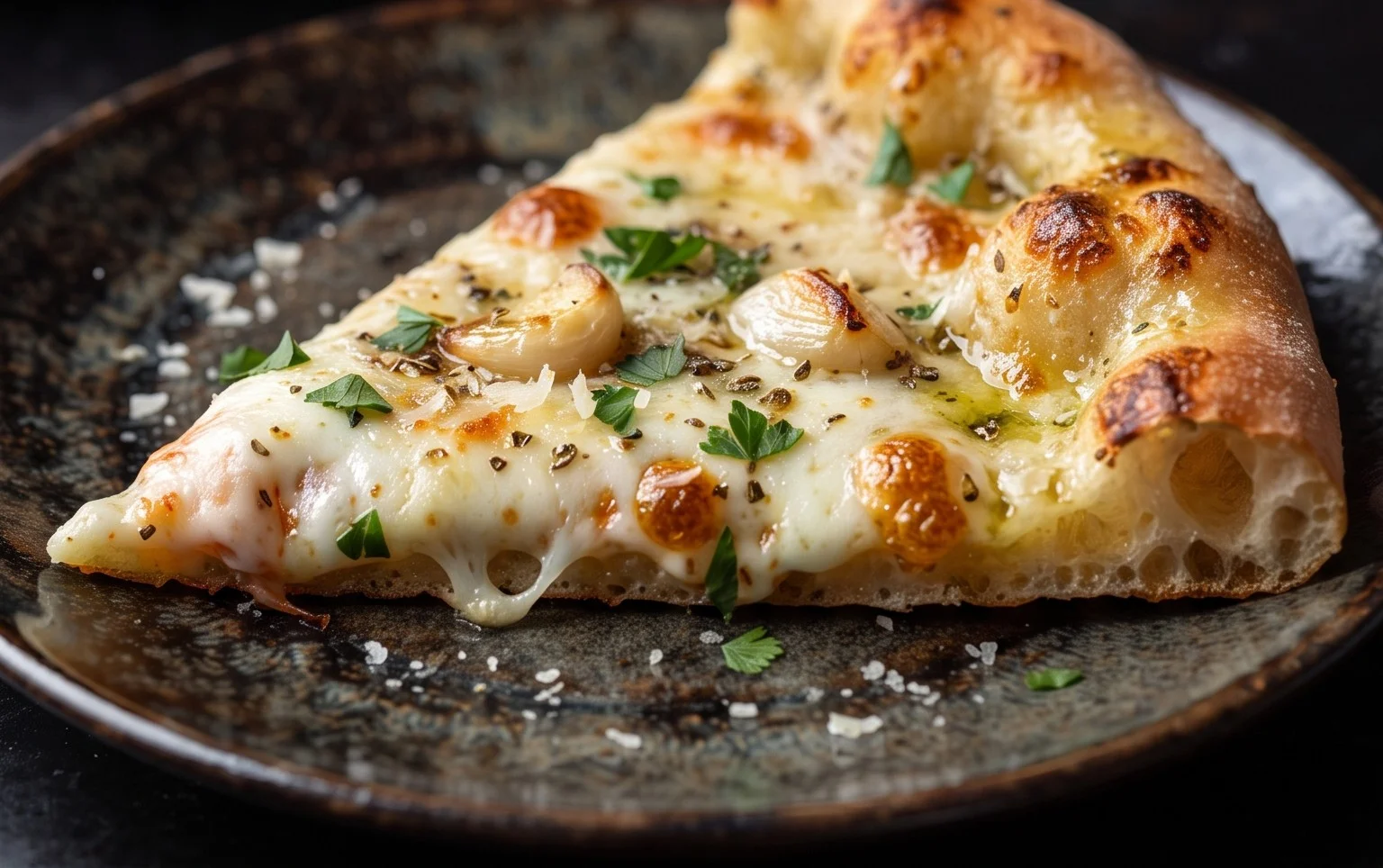 buttery garlic pizza