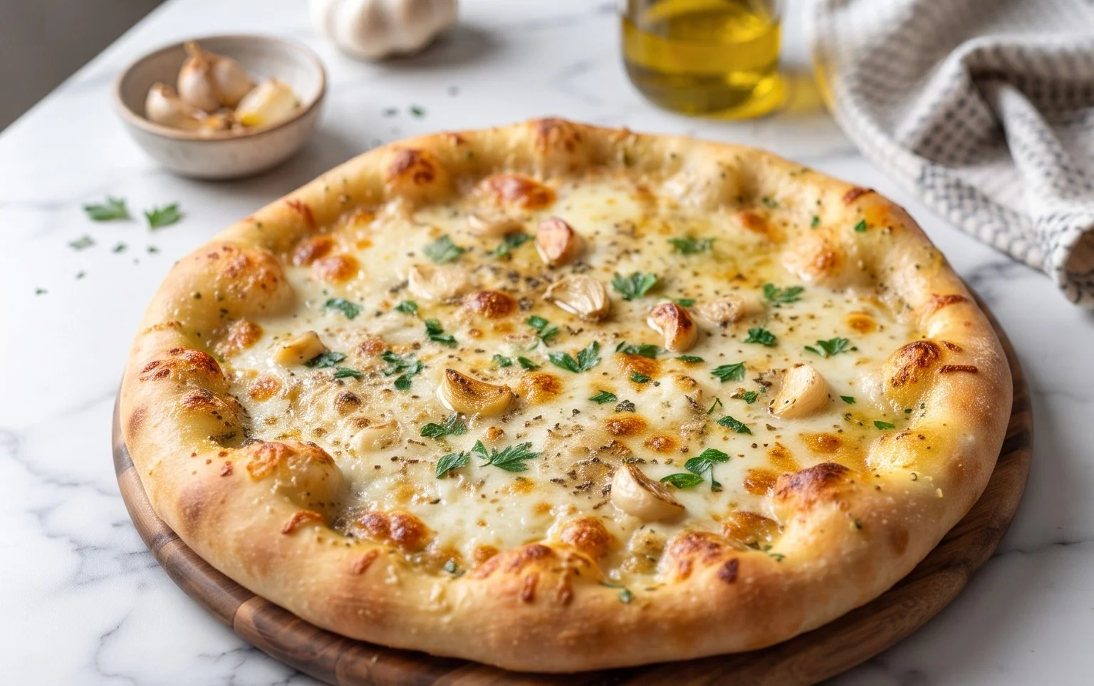 buttery garlic pizza
